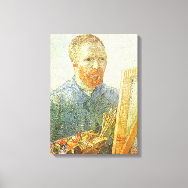 Toile Vincent van Gogh - Autoportrait devant Easel (Recto)