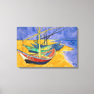 Toile Vincent van Gogh - Bateaux de pêche sur la plage