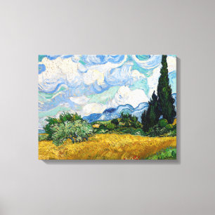 Toile Vincent Van Gogh - Champ de blé avec cyprès