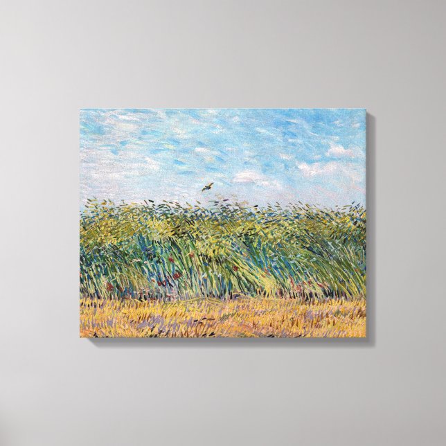 Toile Vincent van Gogh - Champ de blé avec une alouette (Recto)