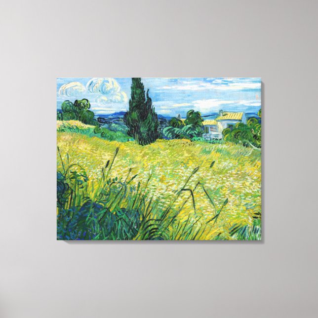 Toile Vincent van Gogh - Champ de blé vert avec Cypress (Recto)