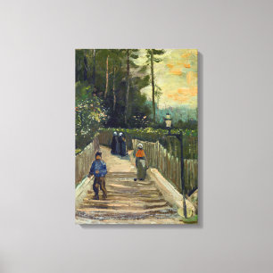 Toile Vincent van Gogh - Chemin en pente à Montmartre