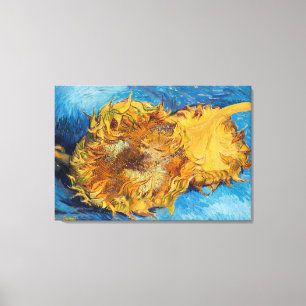 Toile Vincent van Gogh - Deux tournesols coupés