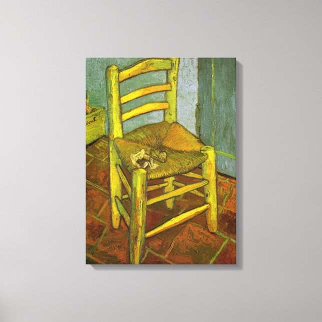 Toile Vincent van Gogh - La chaise de Vincent avec son t (Recto)