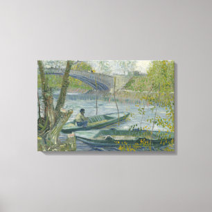 Toile Vincent van Gogh - La pêche au printemps, le pont