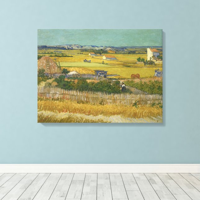 Toile Vincent Van Gogh, La Récolte, De Oogst (Insitu (Plancher de Bois))