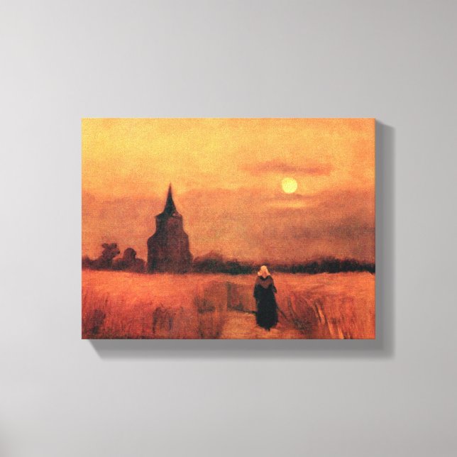Toile Vincent Van Gogh - La Vieille Tour Dans Les Champs (Recto)