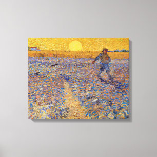 Toile Vincent van Gogh - Le Semeur au soleil couchant