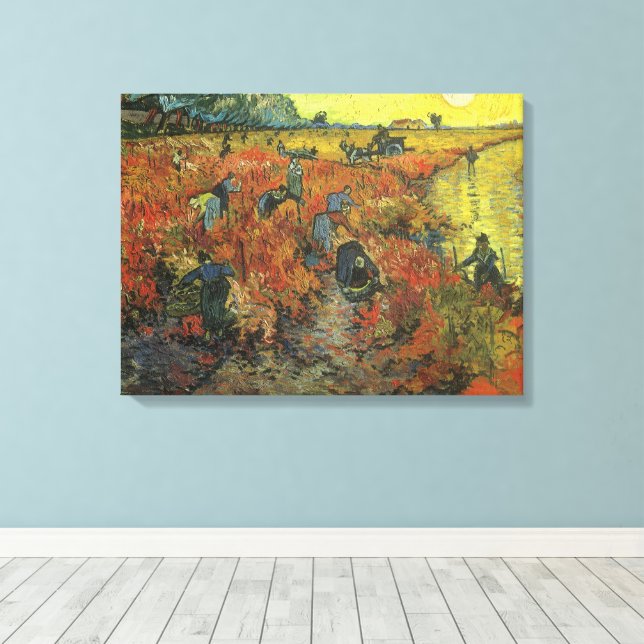 Toile Vincent van Gogh - Le vignoble rouge (Insitu (Plancher de Bois))