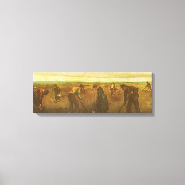 Toile Vincent van Gogh - Les paysans plantent des pommes (Recto)