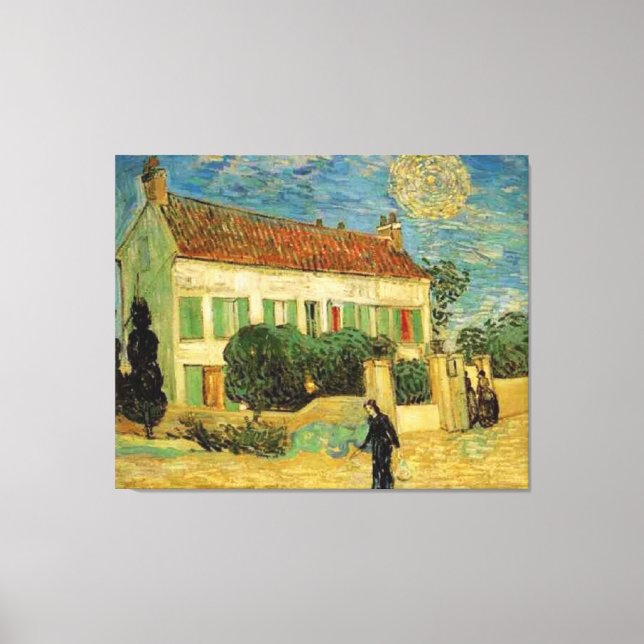 TOILE VINCENT VAN GOGH - MAISON BLANCHE DE NUIT CANVAS (Recto)