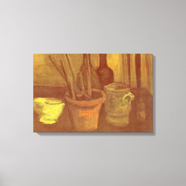 Toile Vincent van Gogh - Nature morte Pinceaux dans un p (Recto)