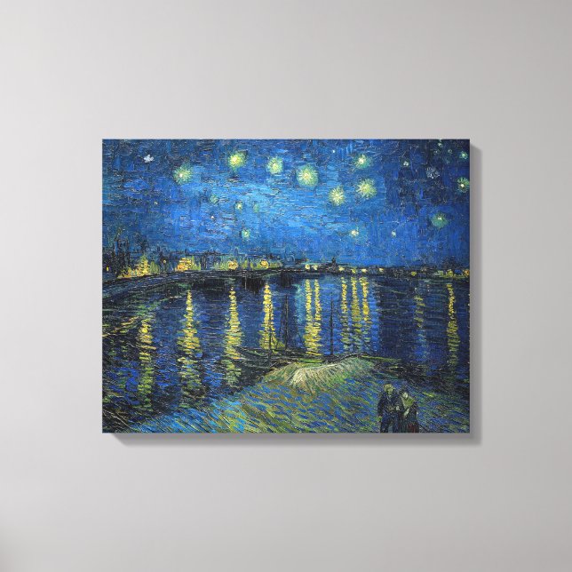 Toile Vincent van Gogh - Nuit étoilée sur le Rhône (Recto)