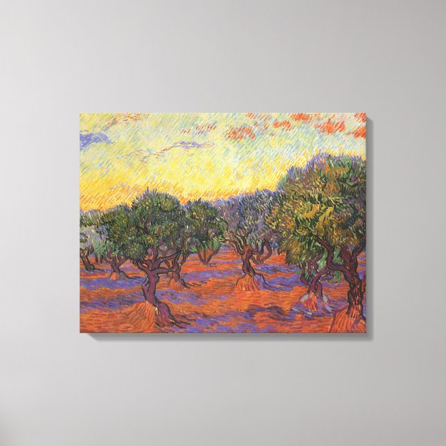 Toile Vincent van Gogh - Olive Grove, Orange Sky (Recto)