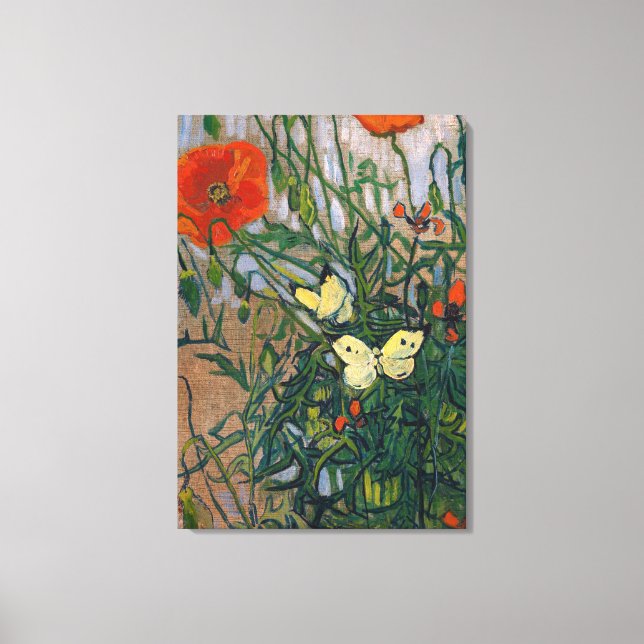 Toile Vincent van Gogh - Papillons et papillons (Recto)