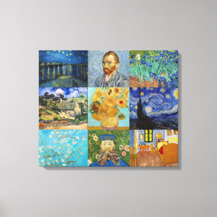 Toile Vincent Van Gogh - Patchwork de chefs-d'œuvre