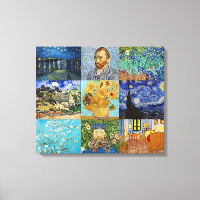 Toile Vincent Van Gogh - Patchwork de chefs-d'œuvre (Recto)