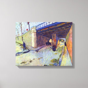 Toile Vincent Van Gogh - Pont ferroviaire sur la Montmaj