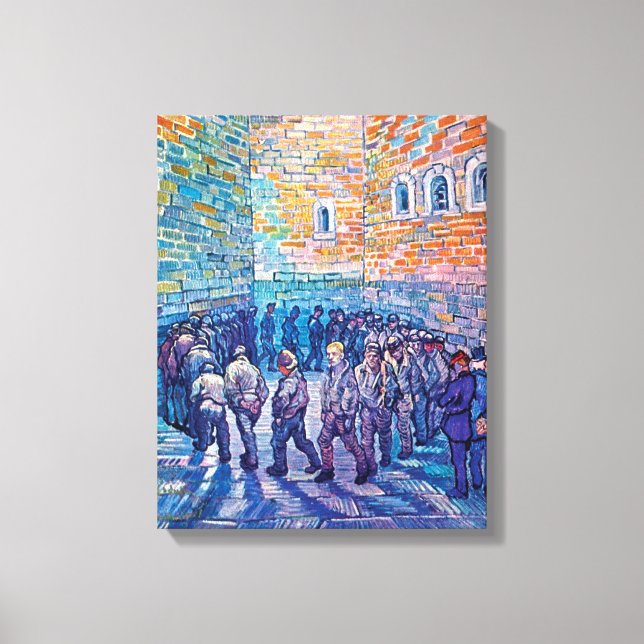 Toile Vincent Van Gogh - Prisonniers Marchant Le Tour (Recto)