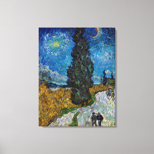 Toile Vincent van Gogh - Route avec Cypress et Star