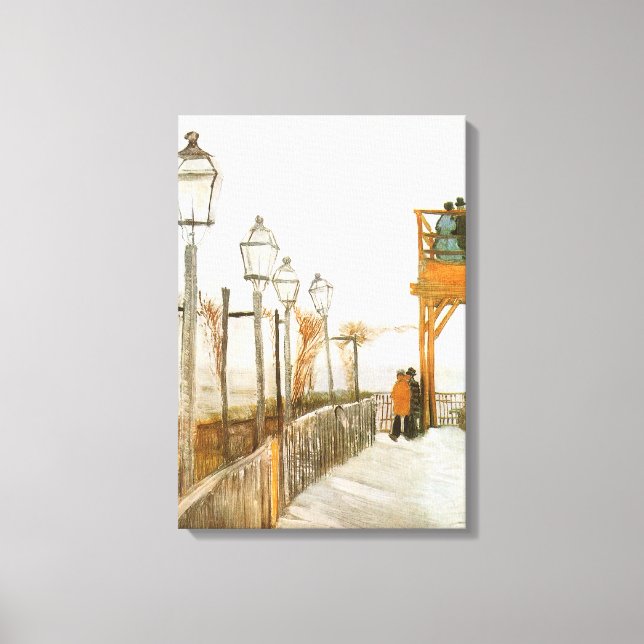 Toile Vincent van Gogh - Terrasse et pont d'observation (Recto)