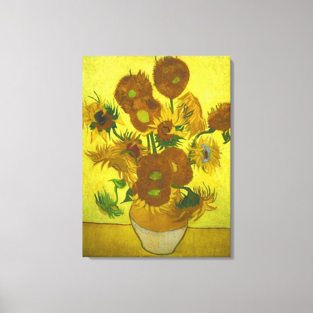Toile Vincent van Gogh - Vase 12 Tournesols (Recto)
