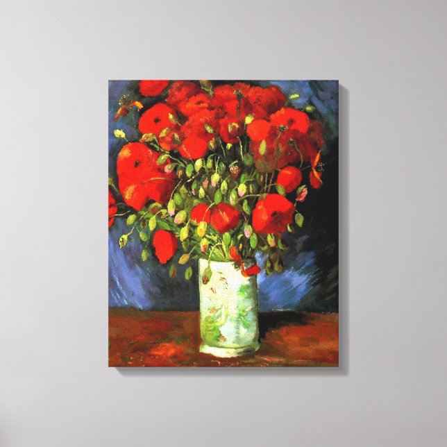 Toile Vincent Van Gogh Vase Avec Des Poppies Rouges Art  (Recto)