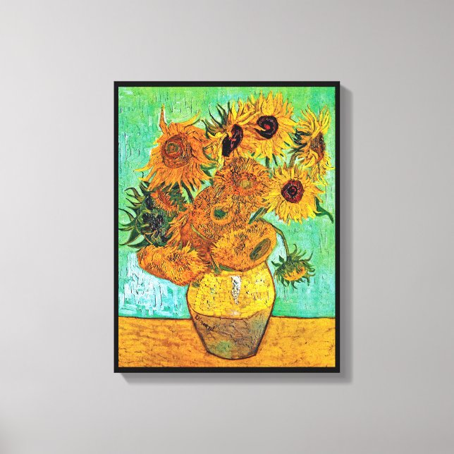 Toile Vincent Van Gogh - Vase Avec Douze Tournesols (Recto)