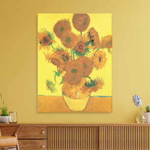 Toile Vincent van Gogh - Vase avec quinze tournesols