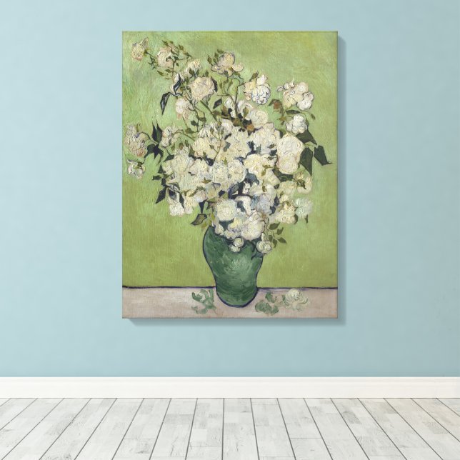 Toile Vincent Van Gogh, Vase de Roses, Roses dans le Vas (Insitu (Plancher de Bois))