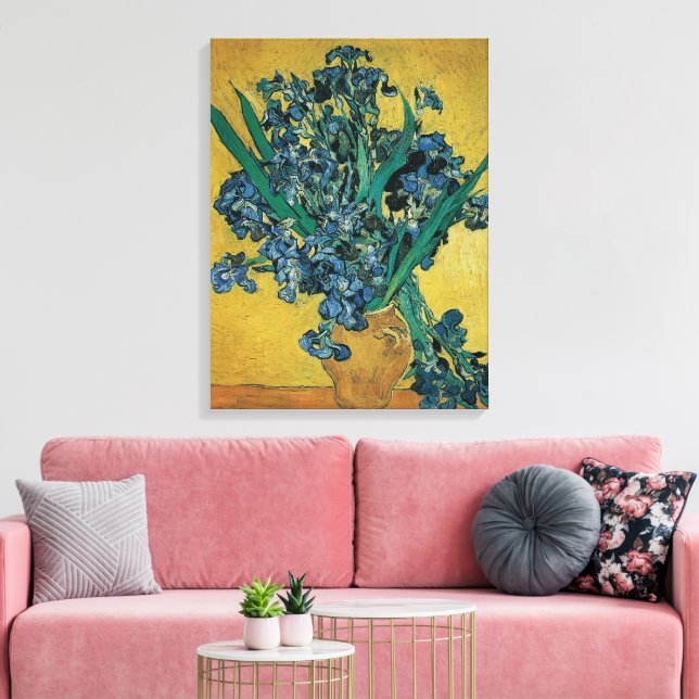 Toile Vincent van Gogh - Vase w Irises Arrière - plan ja (Insitu(Salon))