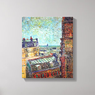 Toile Vincent Van Gogh - Vue Sur Paris Pointillisme Art