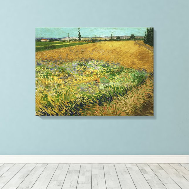 Toile Vincent Van Gogh, Wheatfield, Korenveld (Insitu (Plancher de Bois))