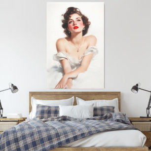 Toile Vintage Allure : Portrait de femme Sultry