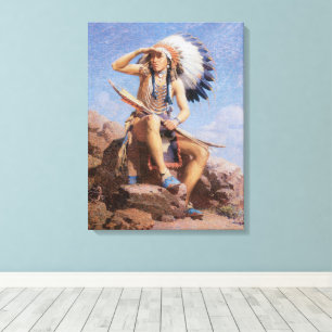 Toile Vintage amérindien, The Scout par Leigh