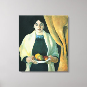 Toile Vintage Août Portrait Macke Avec Pommes