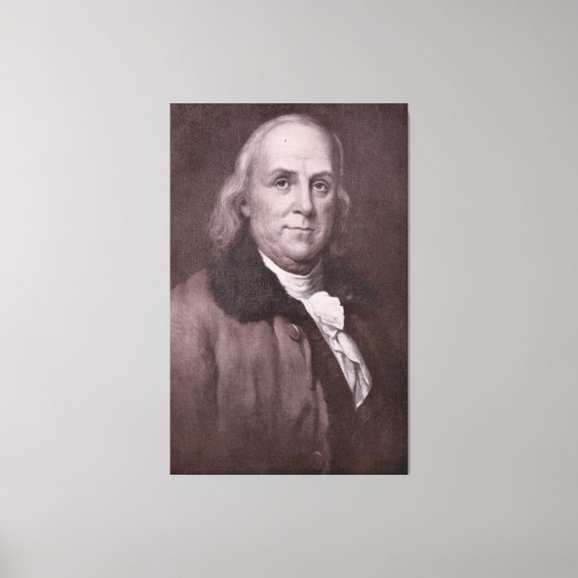 Toile Vintage Benjamin Franklin Portrait (Recto)