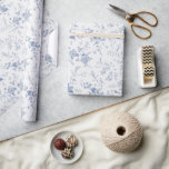 Toile Vintage Blue Floral Something Blue Gifts Wrapping Paper<br><div class="desc">Toile Vintage Blue Floral Something Blue Wrapping Paper</div>