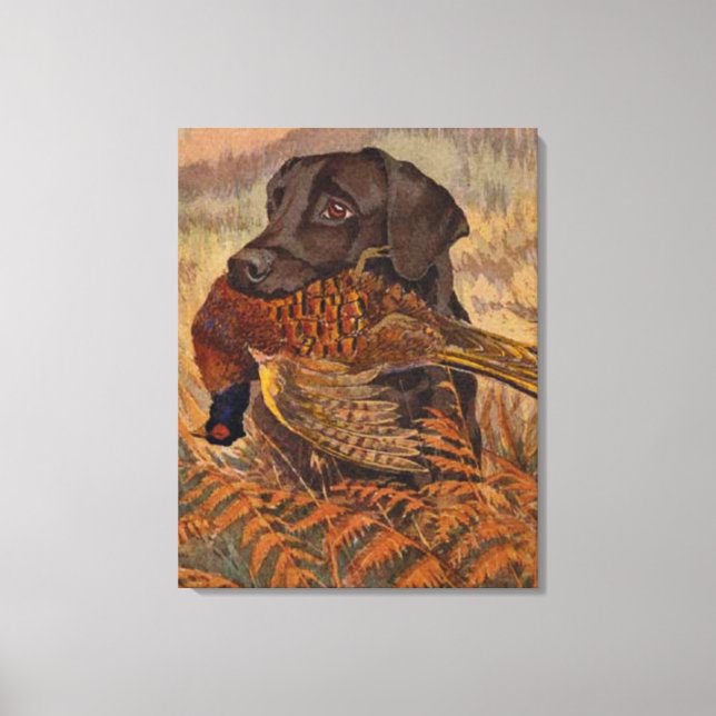 Toile Vintage Chocolate Lab Hunting (Recto)