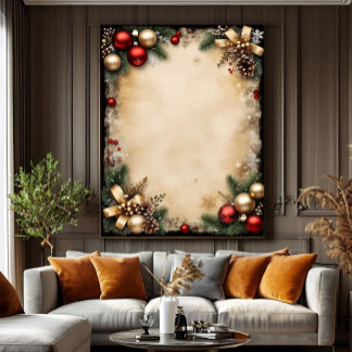 Toile Vintage Christmas Frame
