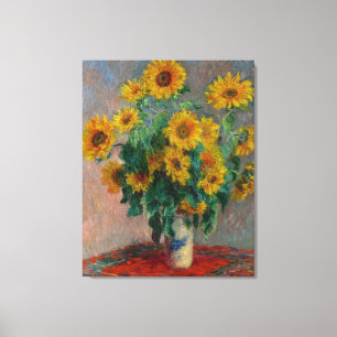 Toile Vintage Claude Monet Bouquet de tournesols