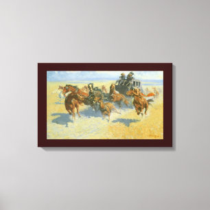 Toile Vintage Cowboy, Downing Nigh Leader, Remington