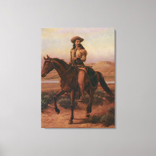 Toile Vintage Cowboys, Buffalo Bill sur Charlie par Cary