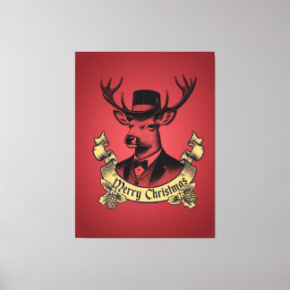 Toile Vintage Dapper Stag Merry Christmas Formal