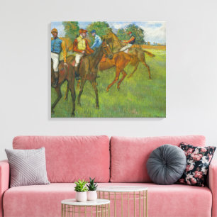 Toile Vintage Edgar Degas Avant la Course Cheval Art