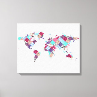 Toile Vintage Ethnic World Map