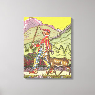 Toile Vintage Fairy Tale, Boy and the North Wind, Hauman