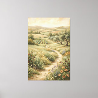 Toile Vintage Farm Landscape Wall Art Canvas Print
