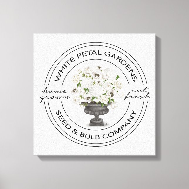 Toile Vintage Farmhouse white flower (Recto)