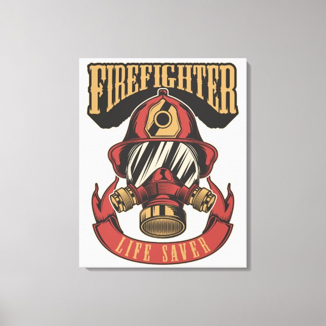 Toile Vintage Firefighter Helmet Canvas Print (Recto)